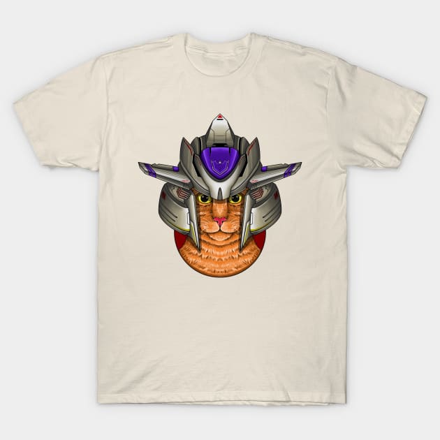 Feline Mecha: Gundam Helmet Edition 4 T-Shirt by virgot